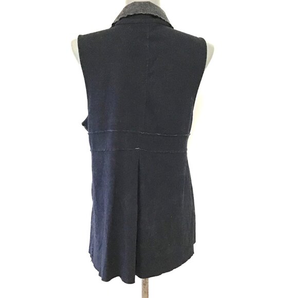 Habitat Sleeveless Button Up Collared Lagenlook VCardigan Size M - Picture 4 of 13